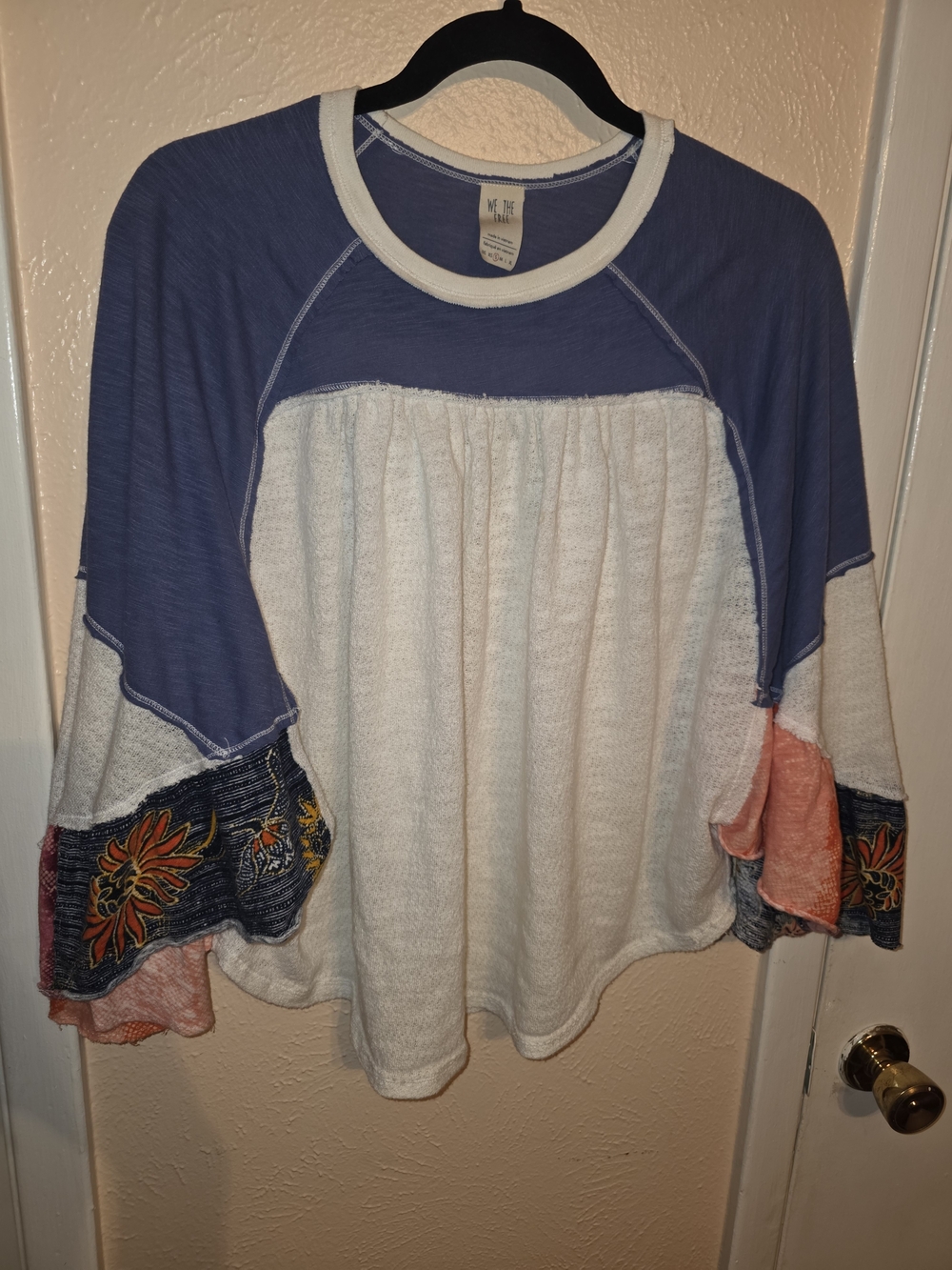 Free People We The Free Friday Fever Patchwork Top - Size S (Oversized)